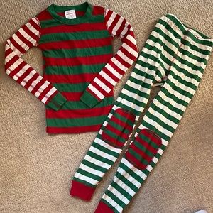 Hanna Andersson striped holiday pajamas sz 8